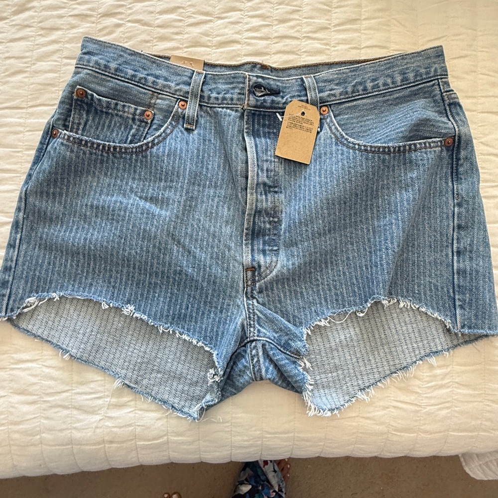 Levi's Light Blue High Waist Women Shorts